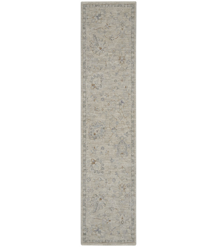 Tapis traditionnel gris Ryann, Tapis de couloir 2 pi 3 po x 10 pi 2 po