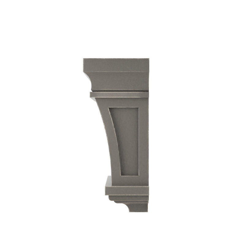 Corbel décoration rétro 7 po x 5 po x 3 po Santa Fe, Gris patiné