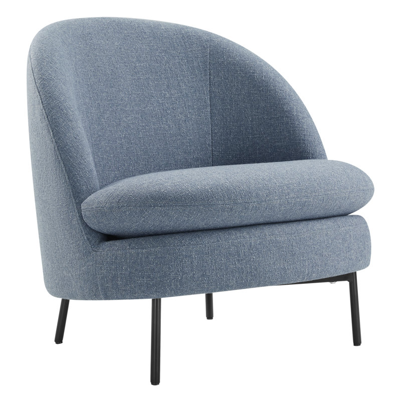 Chaise d'appoint rembourrée Catana, Tweed bleu Capri Nathan