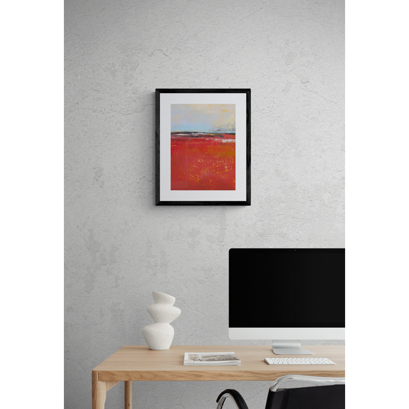 Fire Sea Print by Victoria Primicias, Black Framed Paper, 21.25" H x 17.25" W
