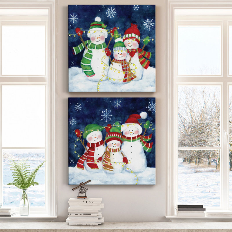 Festive Lights I - ensemble de 2 reproductions sur toiles tendues, H 10 po x l 10 po x P 1 po