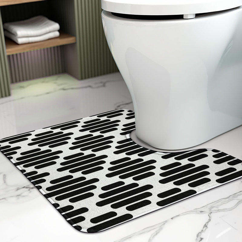 Tapis de salle de bain en U gris anthracite 20 po