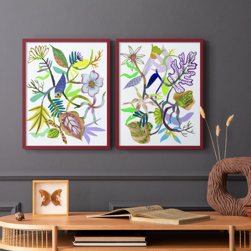 «Flower of Fate I», reproduction encadrée de qualité supérieure - prête à être accrochée - aucun clou requis - aucun clou requis