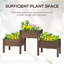 Lit de jardin surélevé en bois avec 3 boîtes à fleurs, support pour légumes, herbes, fleurs. Bois massif, trous de drainage, L 72,5 po x l 17,75 po x H 31,5 po