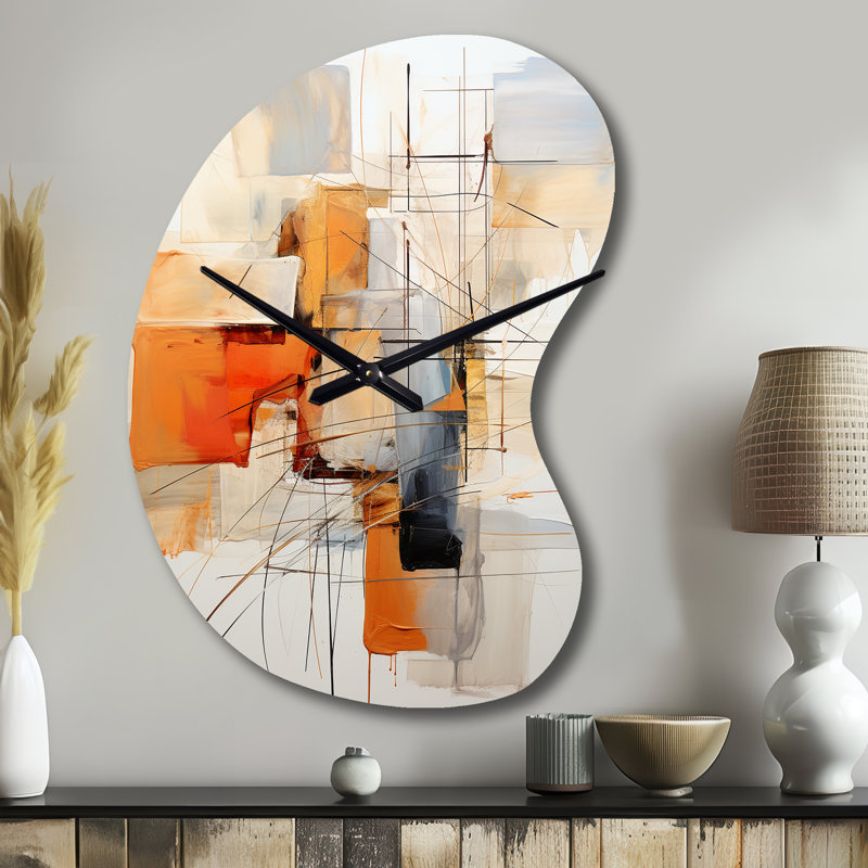 Horloge murale orange orange, Grand