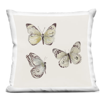 Coussin décoratif à imprimé de papillons isolés, design par Patricia Pinto, 18 x 7 x 18