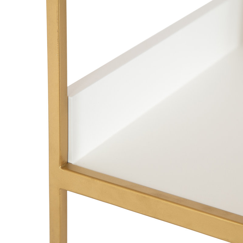 Étagère murale Vivendel Interiors 18x28x6.5, Blanc / doré