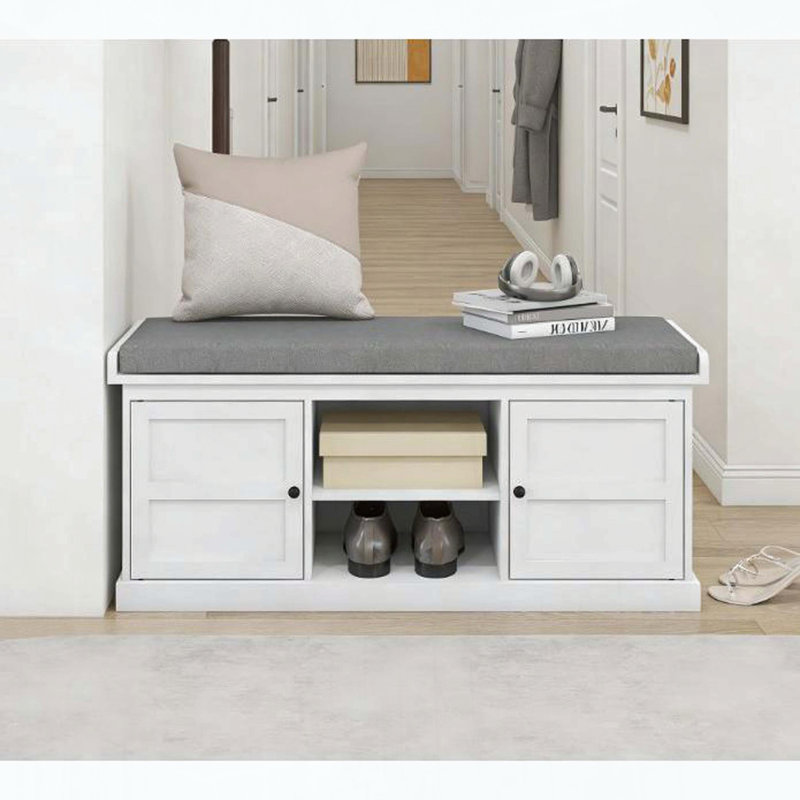 Banc d'entrée avec rangement pour chaussures rembourré