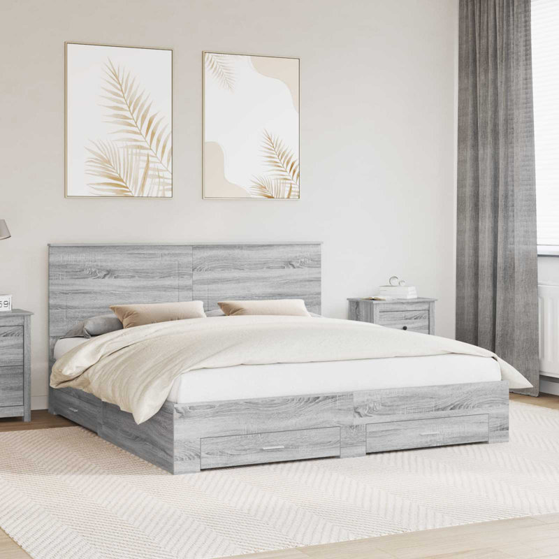 Bed Frame, Super King (6'), Grey Sonoma