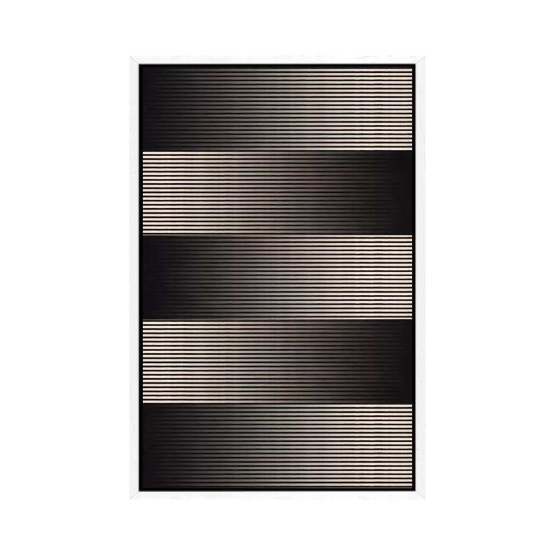 Modern Art- Grayscale by 5by5collective - Floater Frame Rectangle Print on Canvas, 66.04 cm H x 45.72 cm W, White Framed