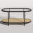 Glass Top Coffee Table with Woven Metal Shelf, Oval-118508554