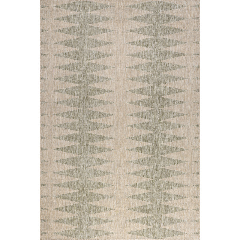 Chesni Moroccan Geometrc Indoor/Outdoor Area Rug, Rectangle 6'7" x 9'