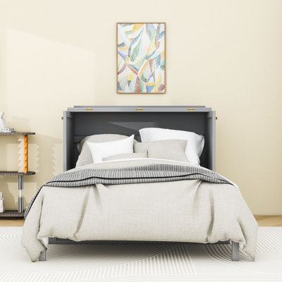 Lit escamotable double avec design en rotin élégant et tiroir de rangement intégré