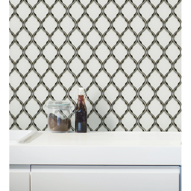 Carrelage mural en mosaïque de verre 12 po x 10 po à motif de lanterne à plumes (0,83 pi2 / pièce)