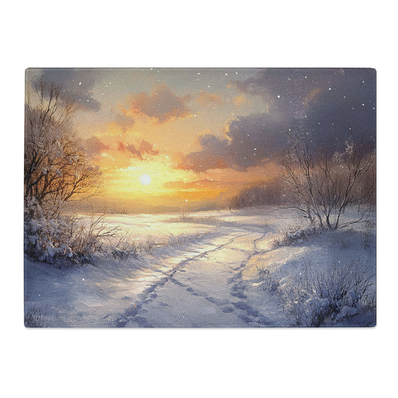 Winter Sunrise  Glass Chopping Board