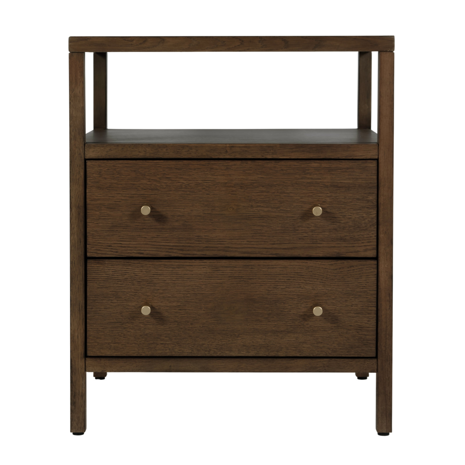 Sloane 2-Drawer Nightstand, Walnut Brown