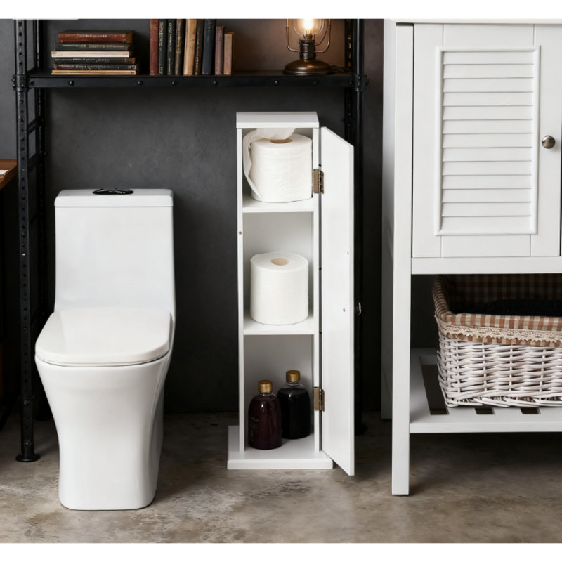 Petite armoire à papier de toilette, armoire de coin de salle de bain