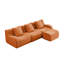 Canapé modulaire orange à 3 places modulaire, mobilier de salon en tissu haut de gamme sans assemblage-1752897256