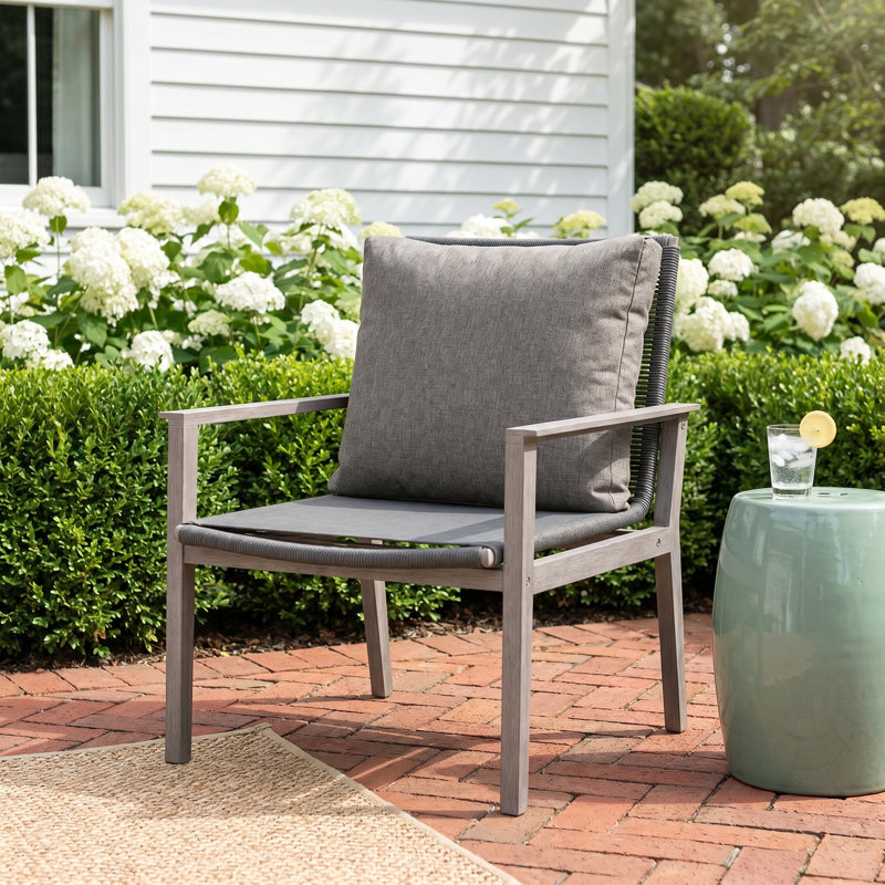 Chaise de patio avec coussins Nesta, Beige
