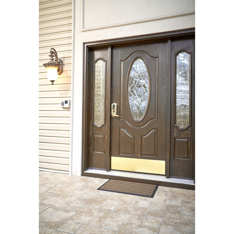 Paillasson antidérapant pour l'entrée, intérieur extérieur, robuste, imperméable, facile à nettoyer, tapis à profil bas pour l'entrée, le garage, le patio, les espaces très passants, 18 po x 30 po (naturel, paquet de 2)