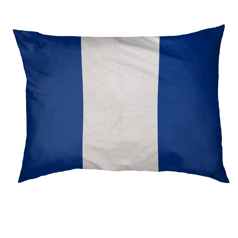Coussin Louisville, Moyen (l 40 po x P 30 po x H 6,5 po), Bleu / blanc