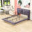 Queen Upholstered Platform Bed with Sensor Light and Floating Design-1511551176