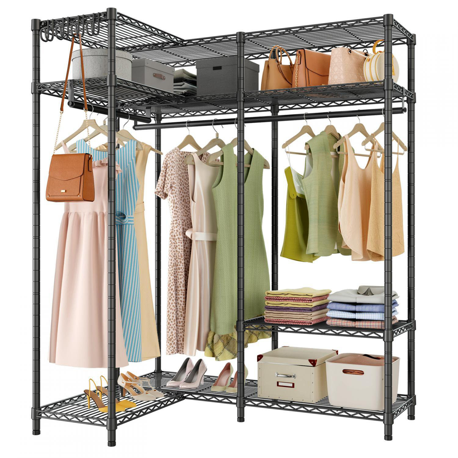 Rebrilliant Kasha 38'' Metal Freestanding Garment Rack 