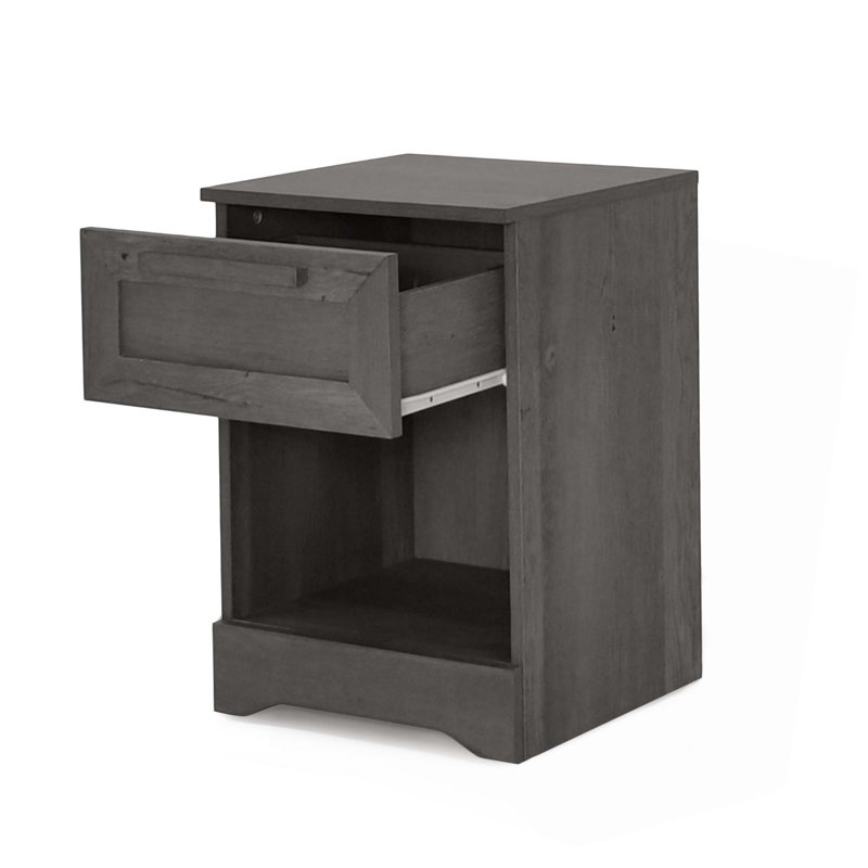 Table de chevet 1 tiroir pour chambre à coucher, Gris
