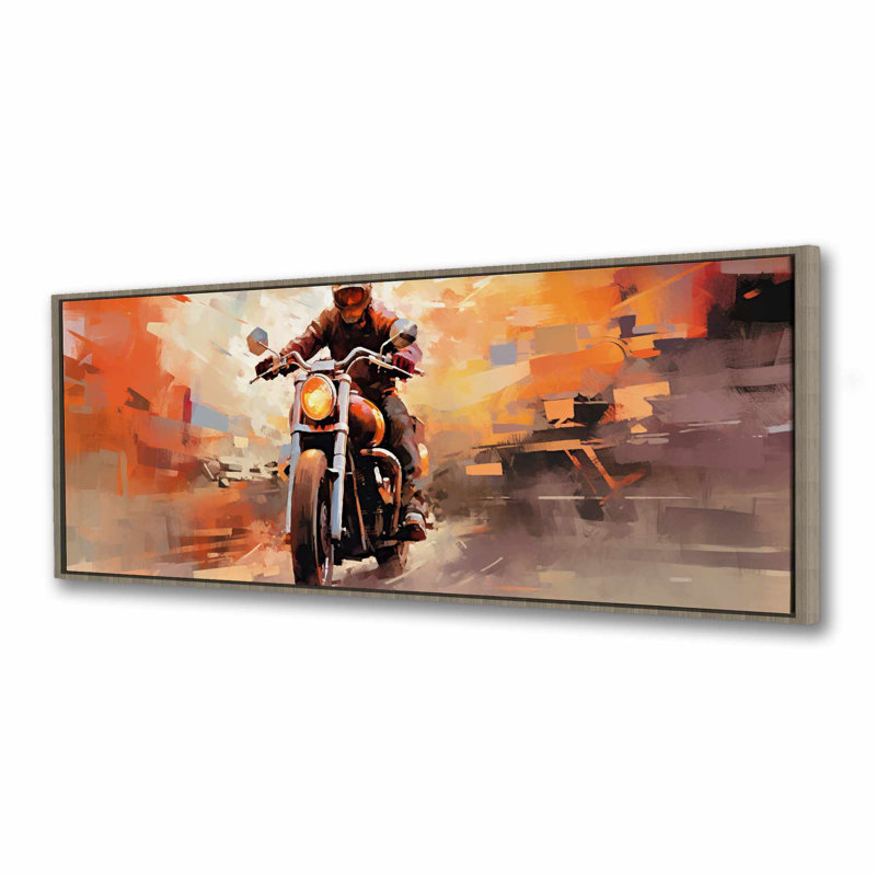 Acceleration - Illustrative Orange Framed Canvas