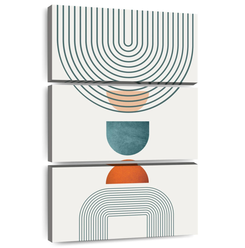 Avery minimaliste Mid-Century orange sarcelle I, H 32 po x l 20 po