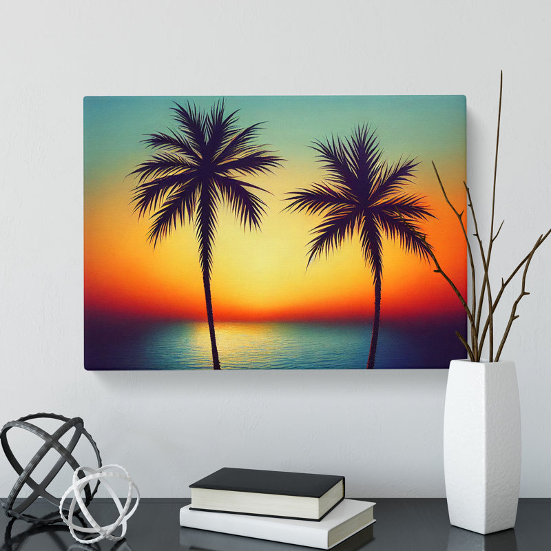 Palm Tree Sunset Vol.5 - Wrapped Canvas, 50cm H x 76cm W x 3cm D