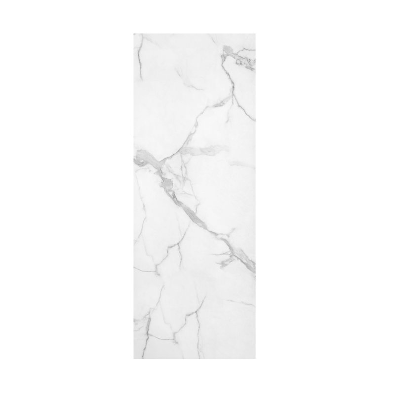 Ensemble de douche mural 3 pièces avec panneau imperméable texturé et découpable en marbre blanc Carrare
