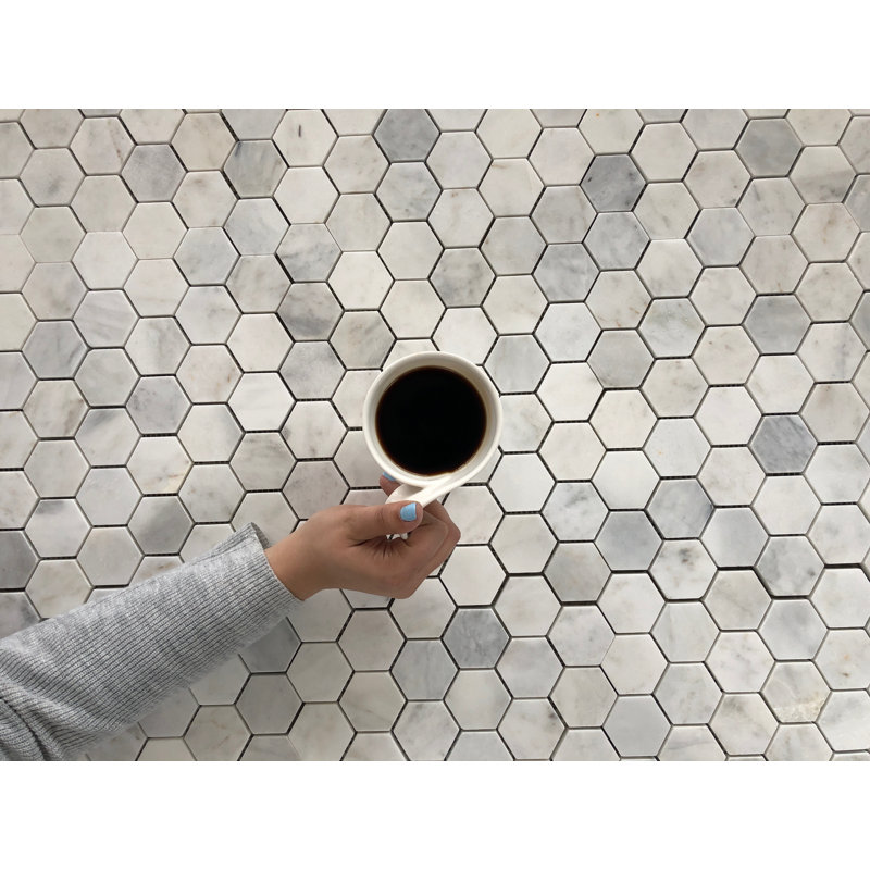 Arabescato Marble Honeycomb Mosaic Wall Tile