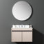 Dessus de meuble-lavabo de 37 po avec finition blanche - lavabo rectangulaire 37 po, veines de marbre captivantes, dosseret de 4 po, trou de robinet pré-percé, aux chocs et aux taches, fait de pierre frittée
