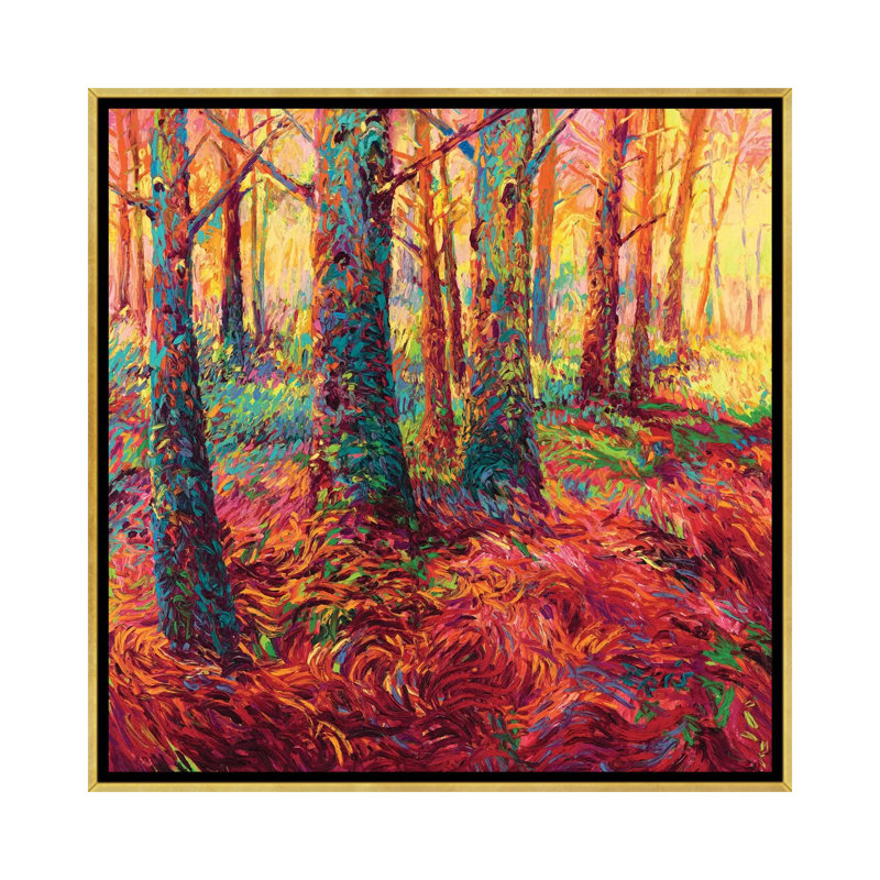 «Redwood Fall - par Iris Scott Floater», impression sur toile, Toile avec cadre doré
