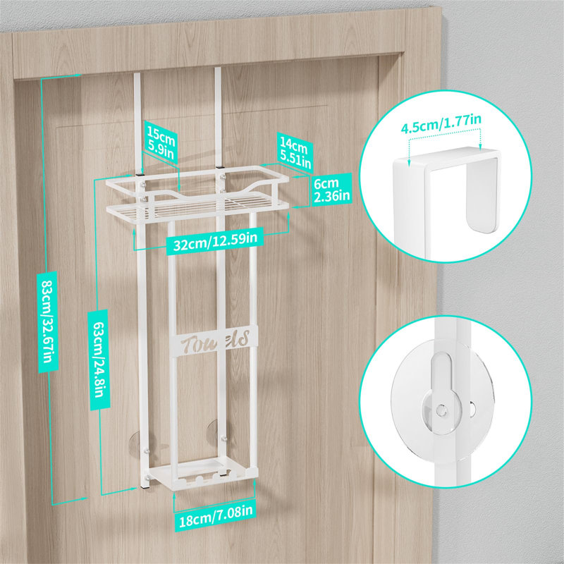 Armine 10 cm L Towel Rack, White