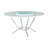 Kamiyha Round Dining Table with Lazy Susan in White and Silver