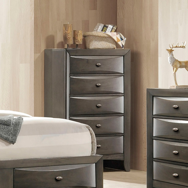 Mobilier de chambre à coucher 5 pièces, Gris