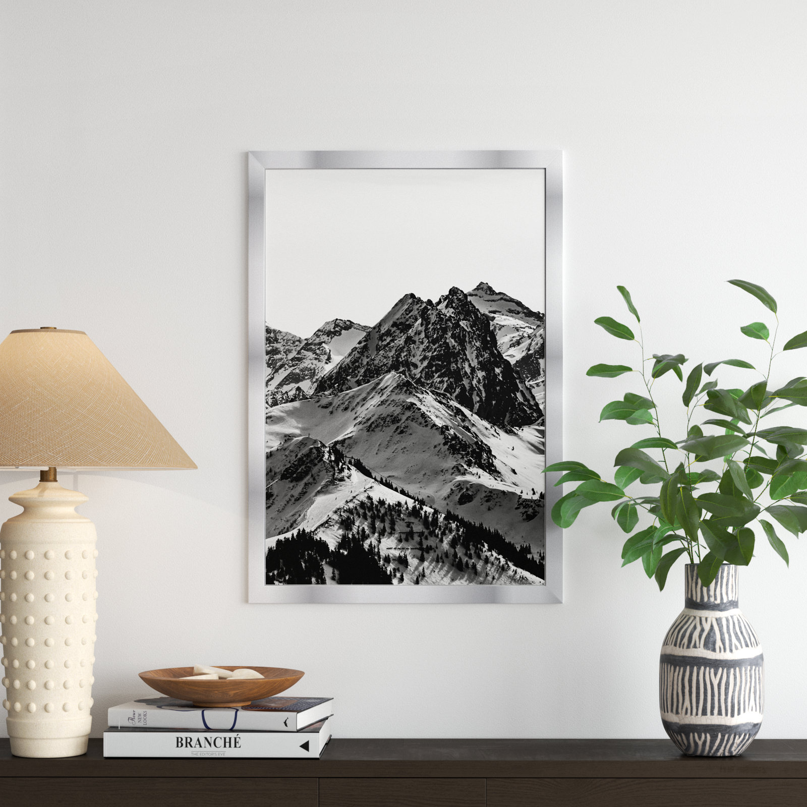 Up the Mountain Print by Oliver Gal, 32" H x 22" W x 0.5" D, Silver