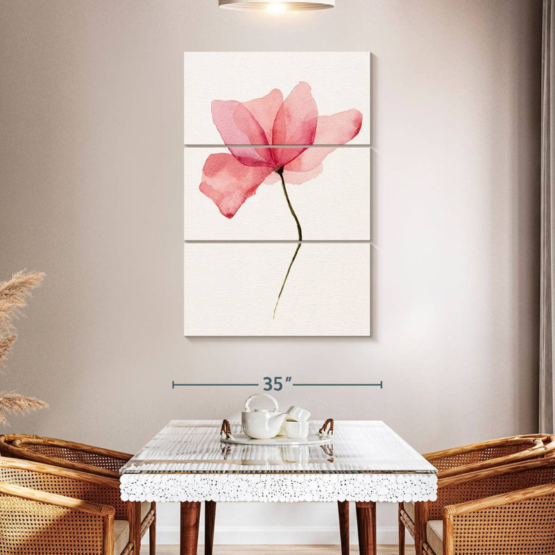 Harnek Translucent Pink Flower, 50" H x 32" W