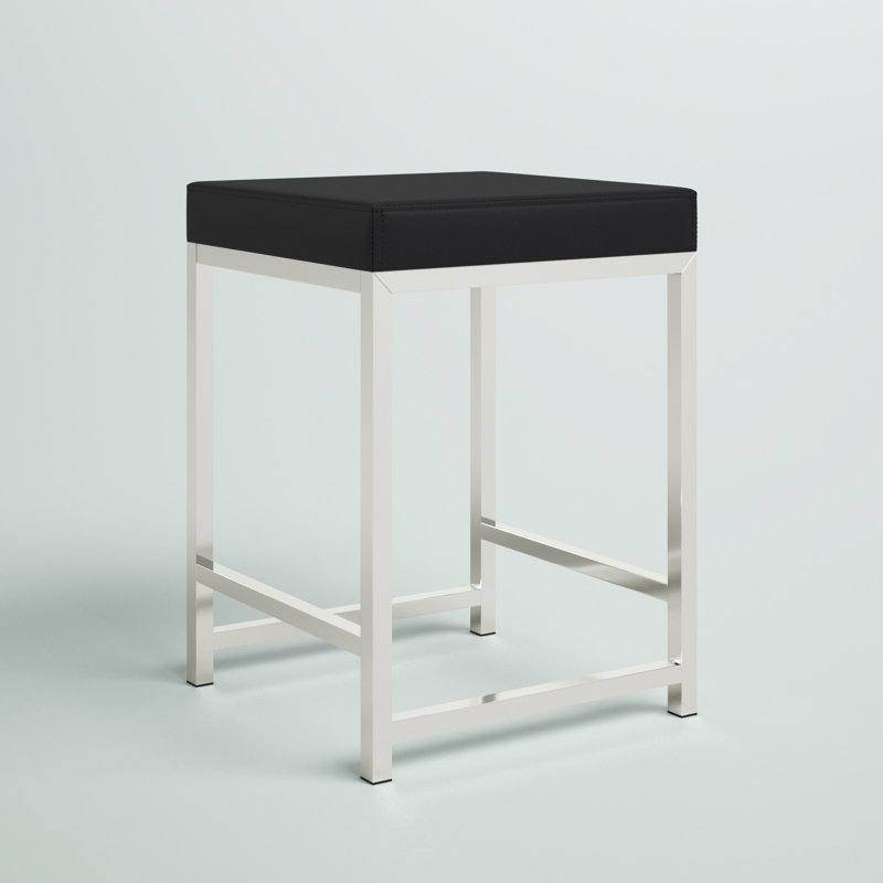 Ashlyn Steel Accent Stool, Dark Gray