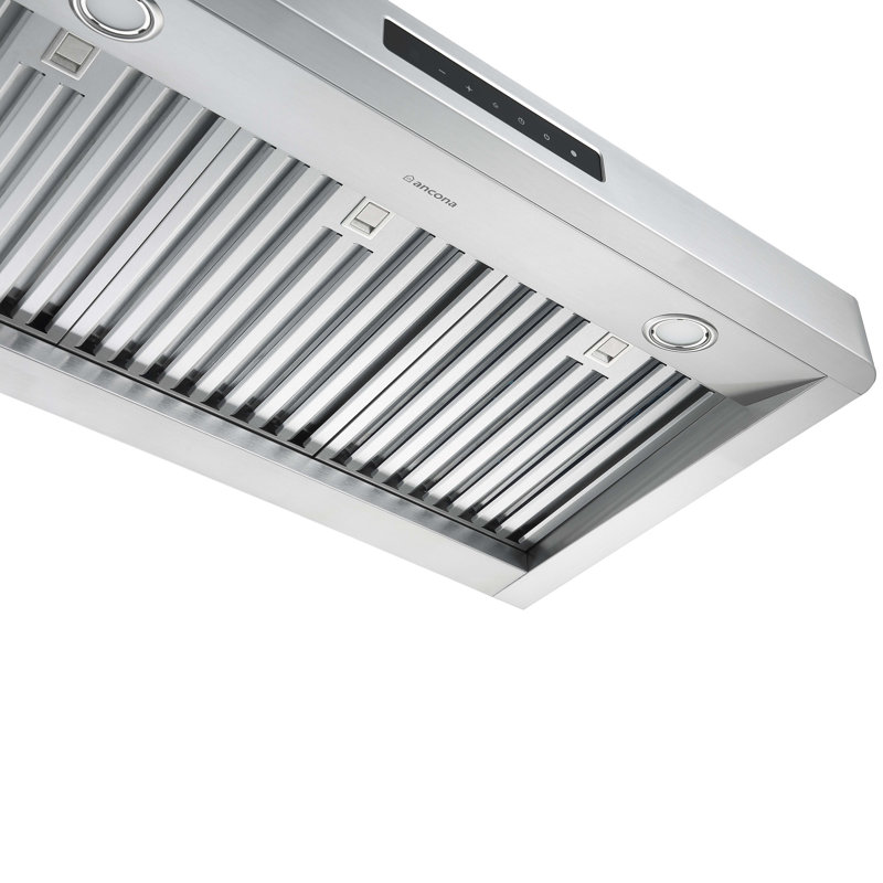 Hotte sous un meuble à conduit 36 pouces de 650 pi³ / min en argent avec veilleuse