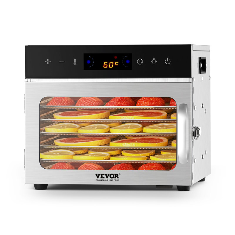 Séchoir à fruits en acier inoxydable 400W 6 plateaux