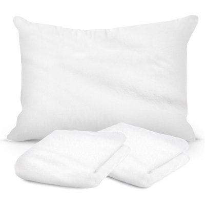 Protège-oreiller en polaire à fermeture à glissière Continental Bedding - résistant aux plumes et au duvet, plusieurs tailles