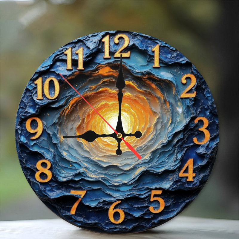 Horloge chiffres dorés vortex