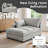Oversized Upholstered Gray Chenille Chaise Lounge with Armrests & Throw Pillows-693073926