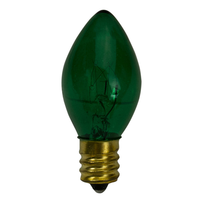 Ampoules de rechange vertes de Noël C7 - 4 po