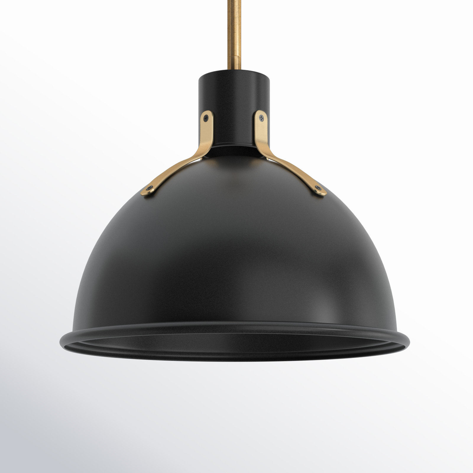 Clendon 1 - Light Single Dome Pendant, Satin Black, 17" H x 20" W x 20" D, Satin Black