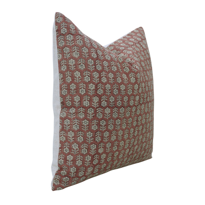 Linen Pillow Cover, Square, 18"H x 18"W, Yellow/White Floral 1