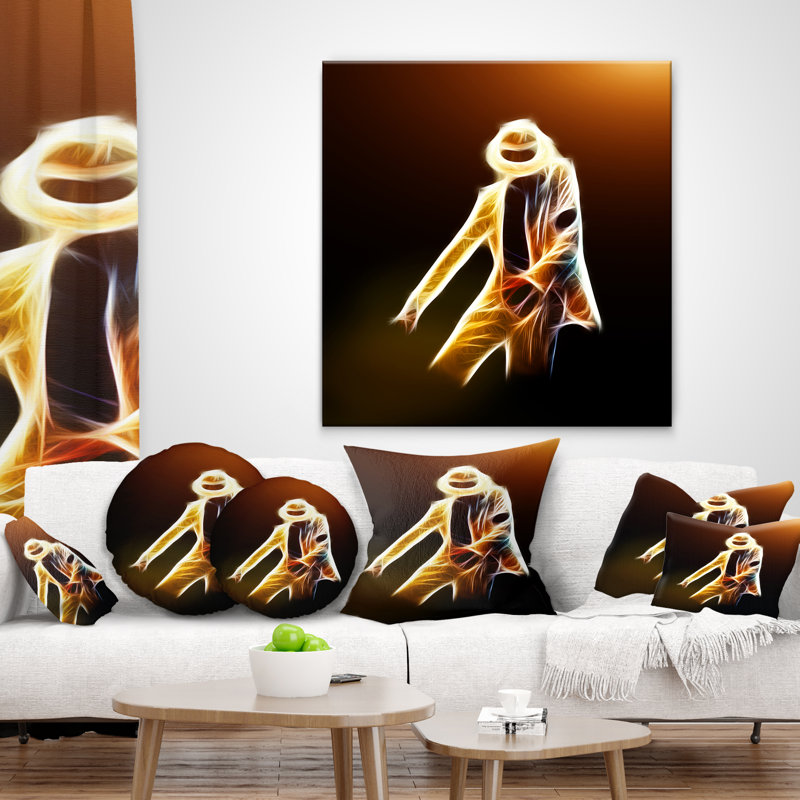 Moonwalker dans un style de danse - coussin imprimé Portrait, 18 po x 18 po, Coussin décoratif